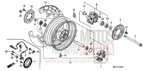 ROUE ARRIERE XL1000V7 de 2007